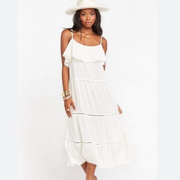 NWT $188 Show Me Your MuMu Ambrose Midi White Dress Small - Picture 4 of 4